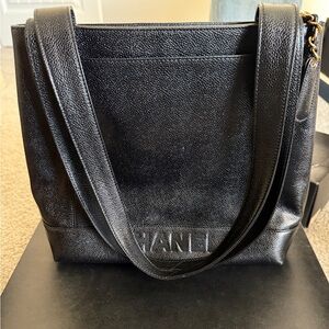 CHANEL Black Textured Tote